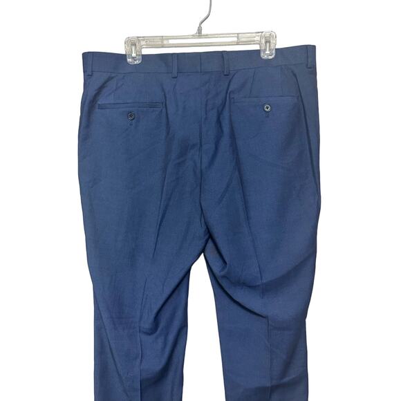 Savile Row Brixton Dress Pants Stretch Fabric Mid Rise Flat Front Blue Men's 38W - Picture 5 of 8